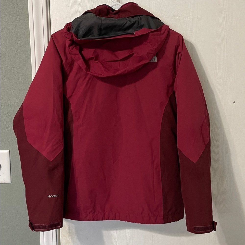 The North Face Women’s 3-in-1 Hooded Parka HyVent Magenta & Gray Size Small - Picture 10 of 17